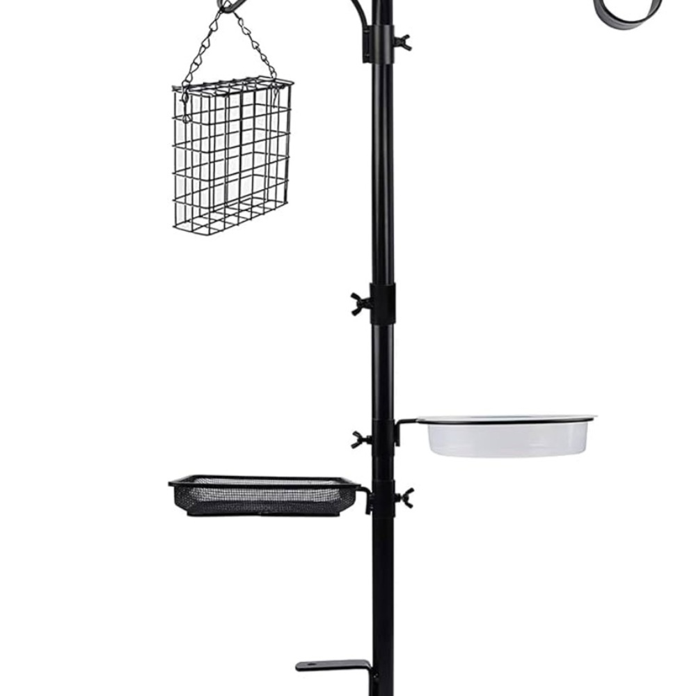 Black Multi-Function Bird Feeder Stand